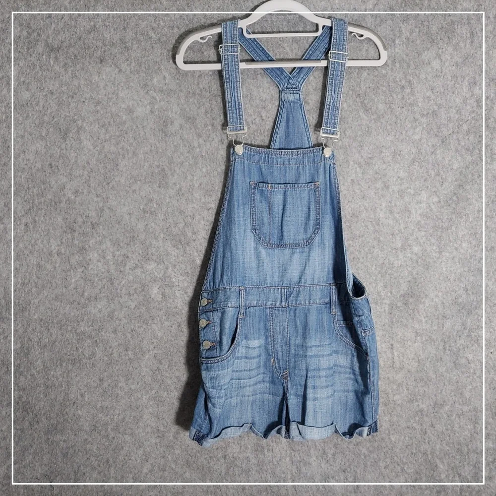 Express Womens 8 Denim Shortalls Y2K Street Style Festival‎ Chic Casual Summer